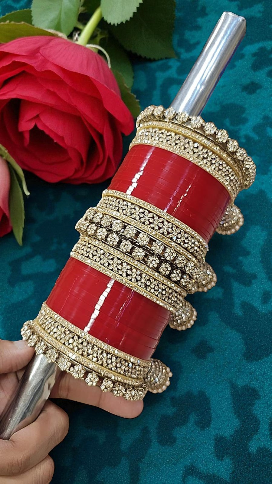 Bridal Chooda Red Bangles Set