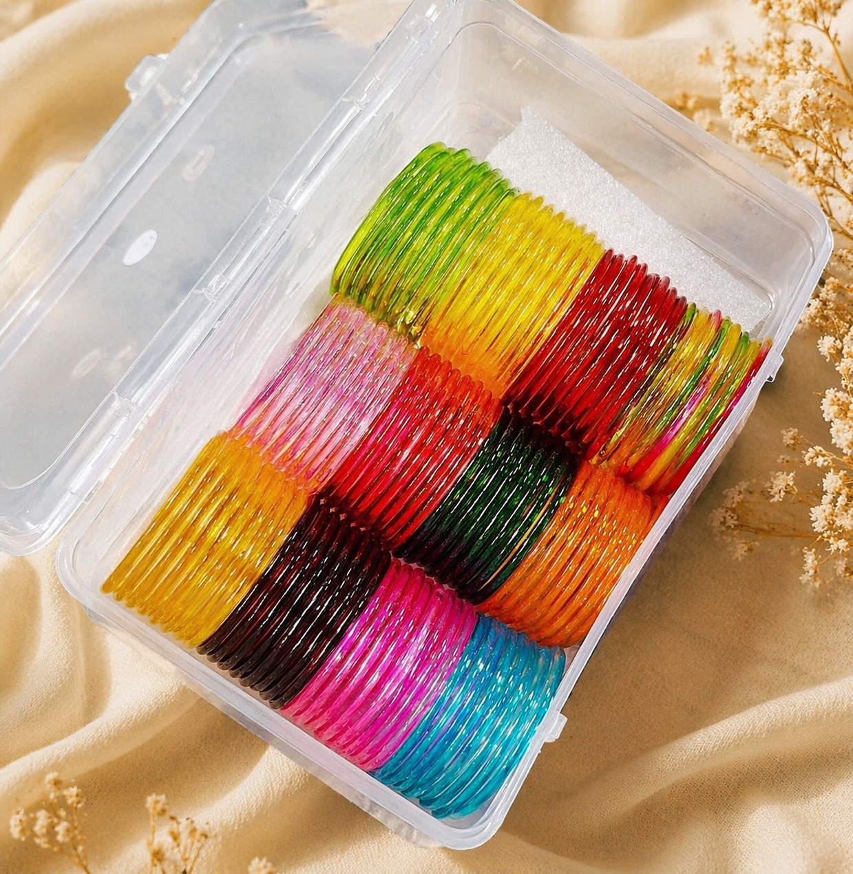 Viral Glossy Jelly Crystal Glass Bangles-12 Colors