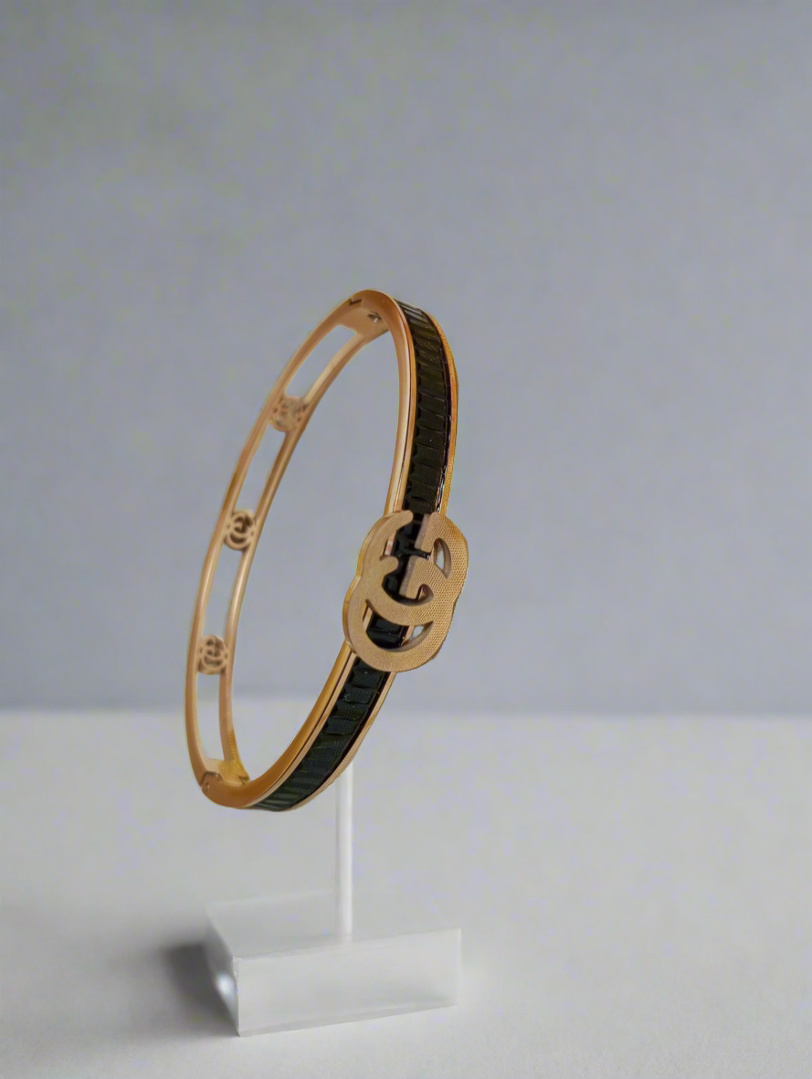 Anti Tarnish Rose Gold and Black Bracelet- Premium Quality