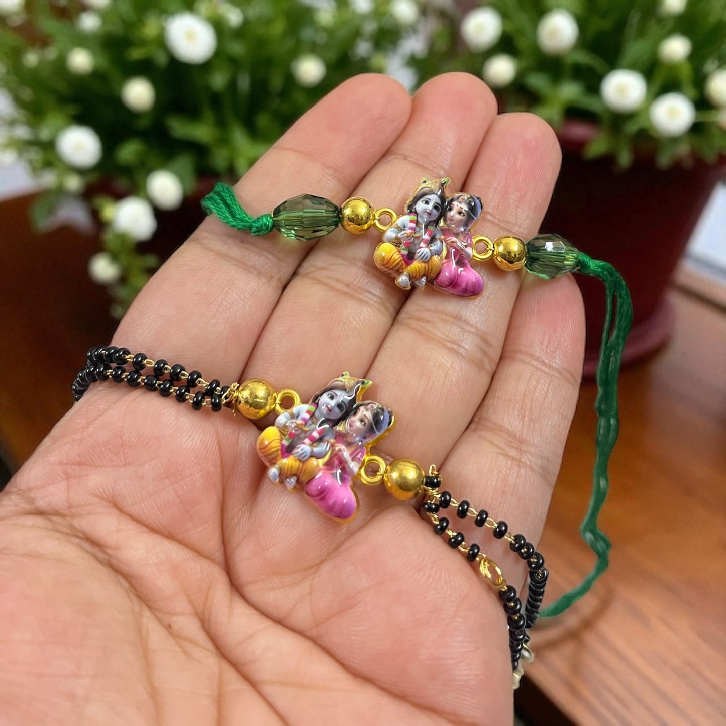Bhaiya Bhabhi Radha Krishna Rakhi Combo