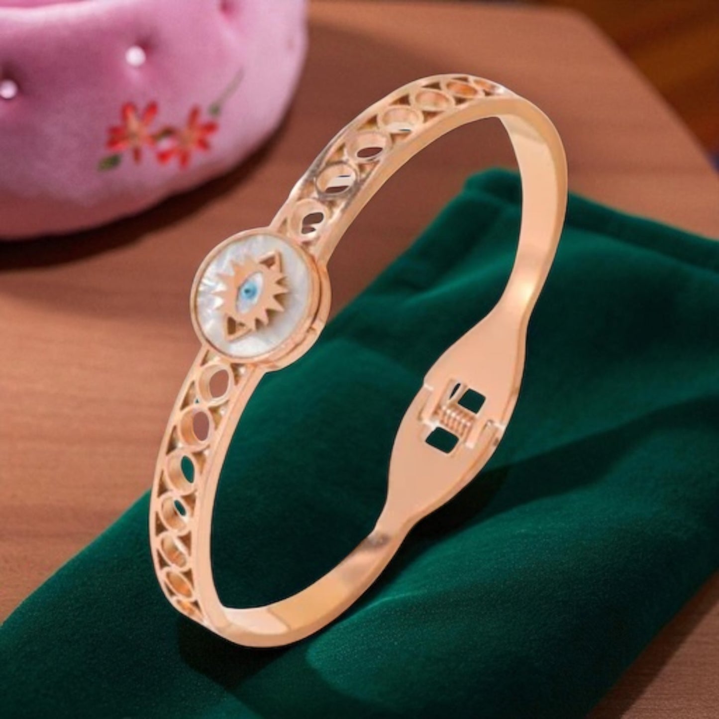 Anti Tarnish White Shell Kada Bracelet