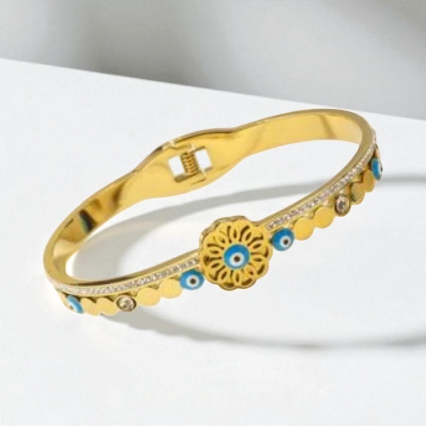 Anti Tarnish Flower Evil Eye Bracelet