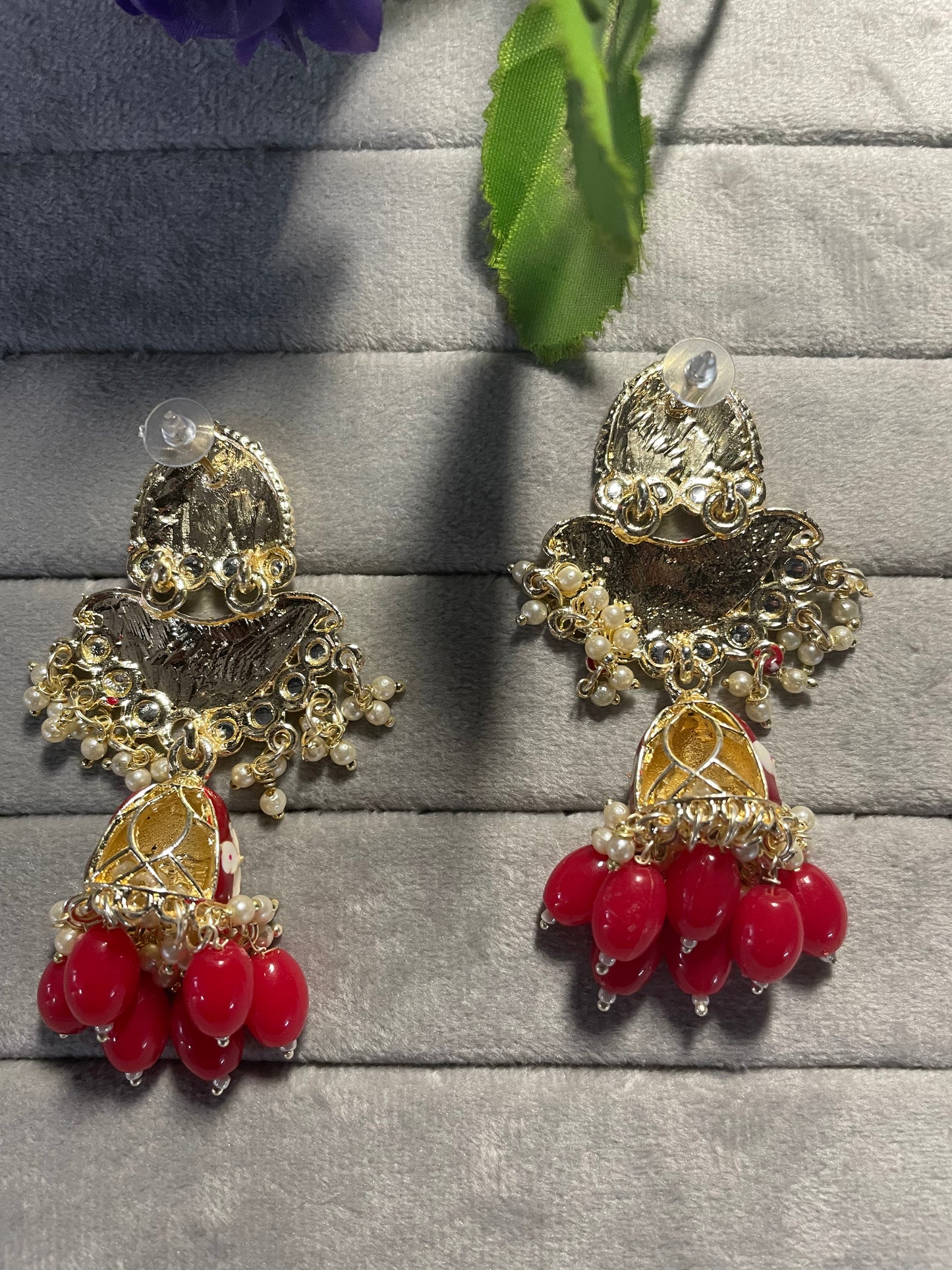 Ethnic Red Earrings