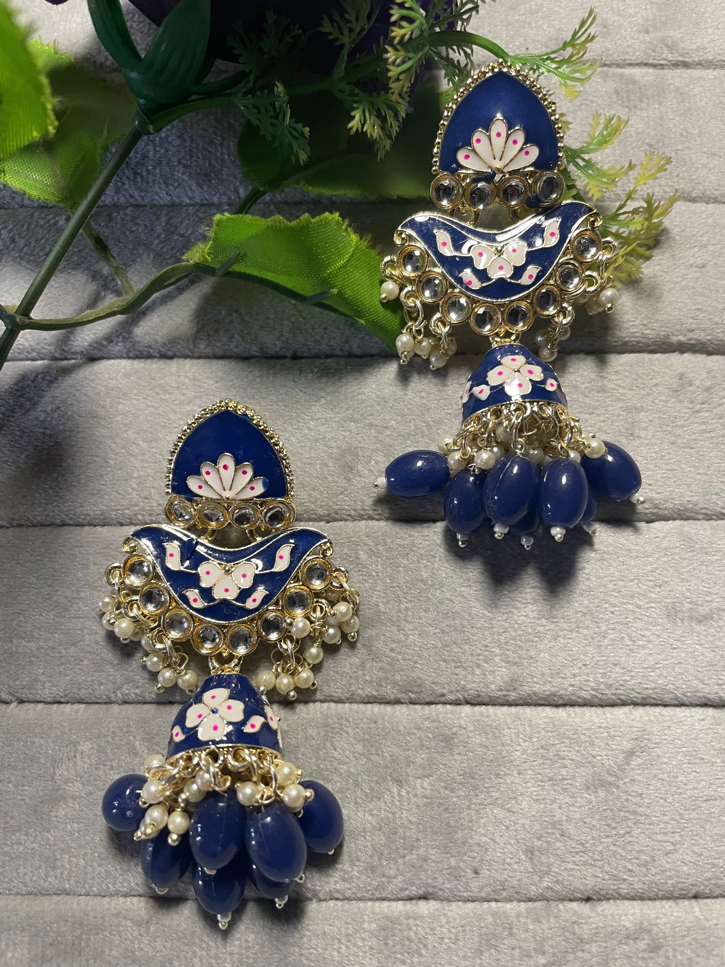 Ethnic Blue Earrings