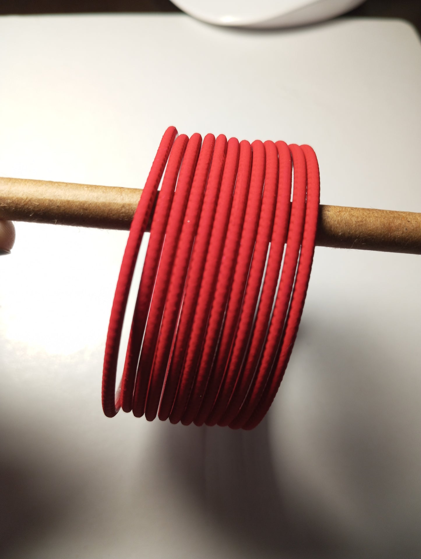 Matte Finish Metal Bangles- Red