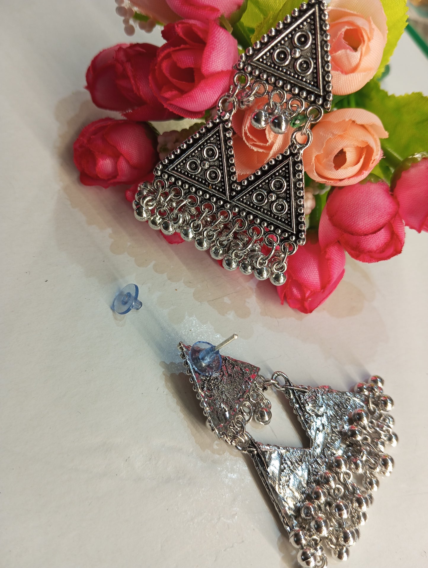 Oxidised Drop Earrings