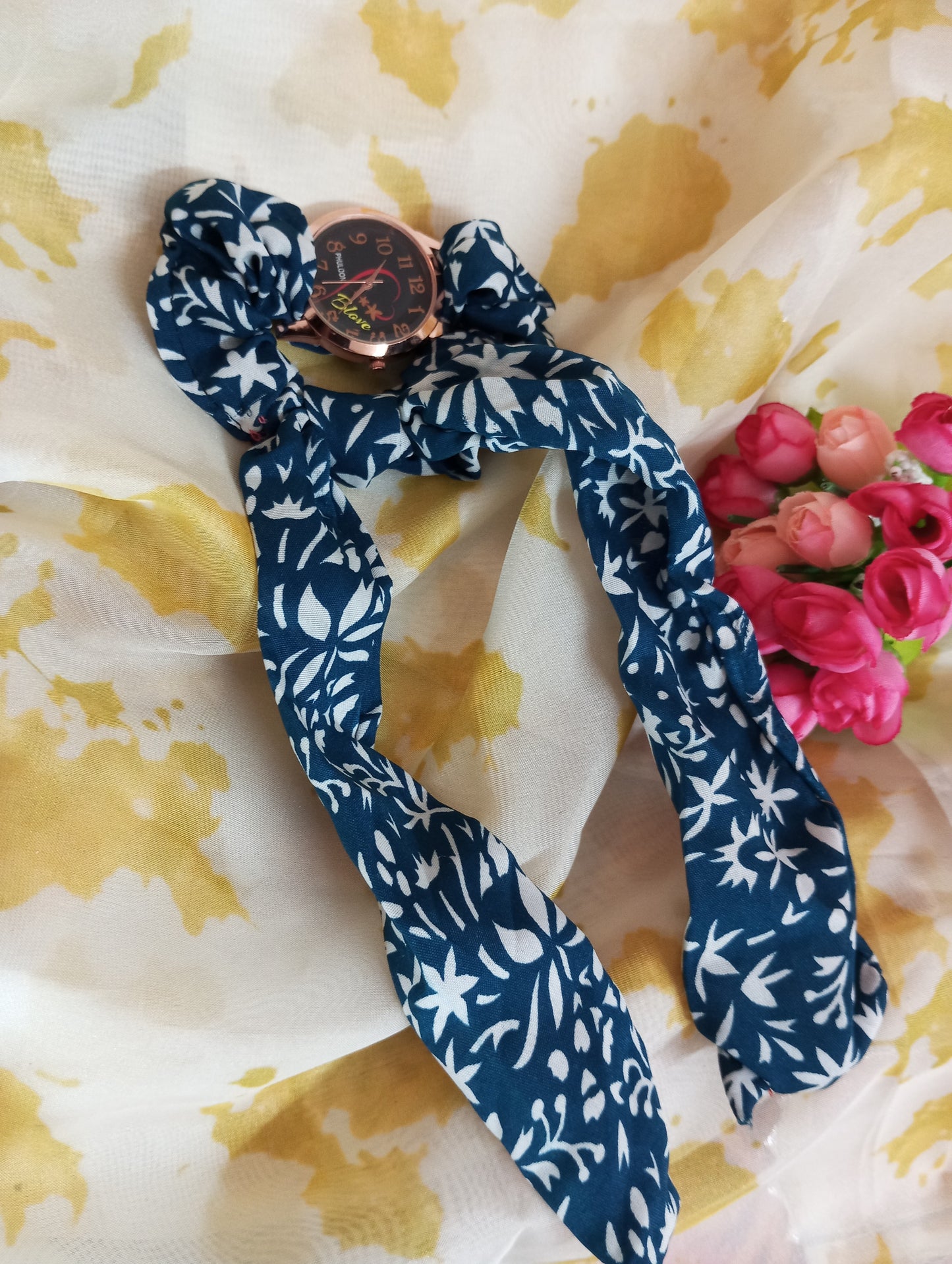 Ribbon Watch- Blue and White