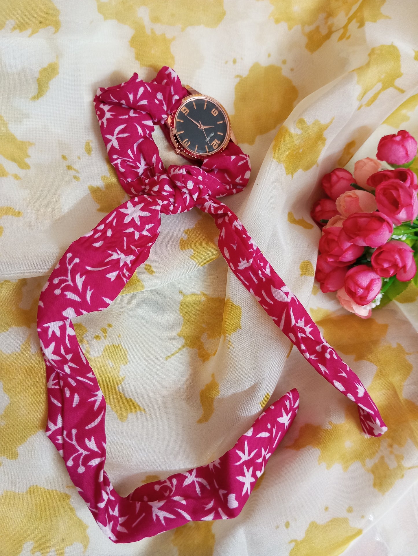 Ribbon Watch- Pink and White