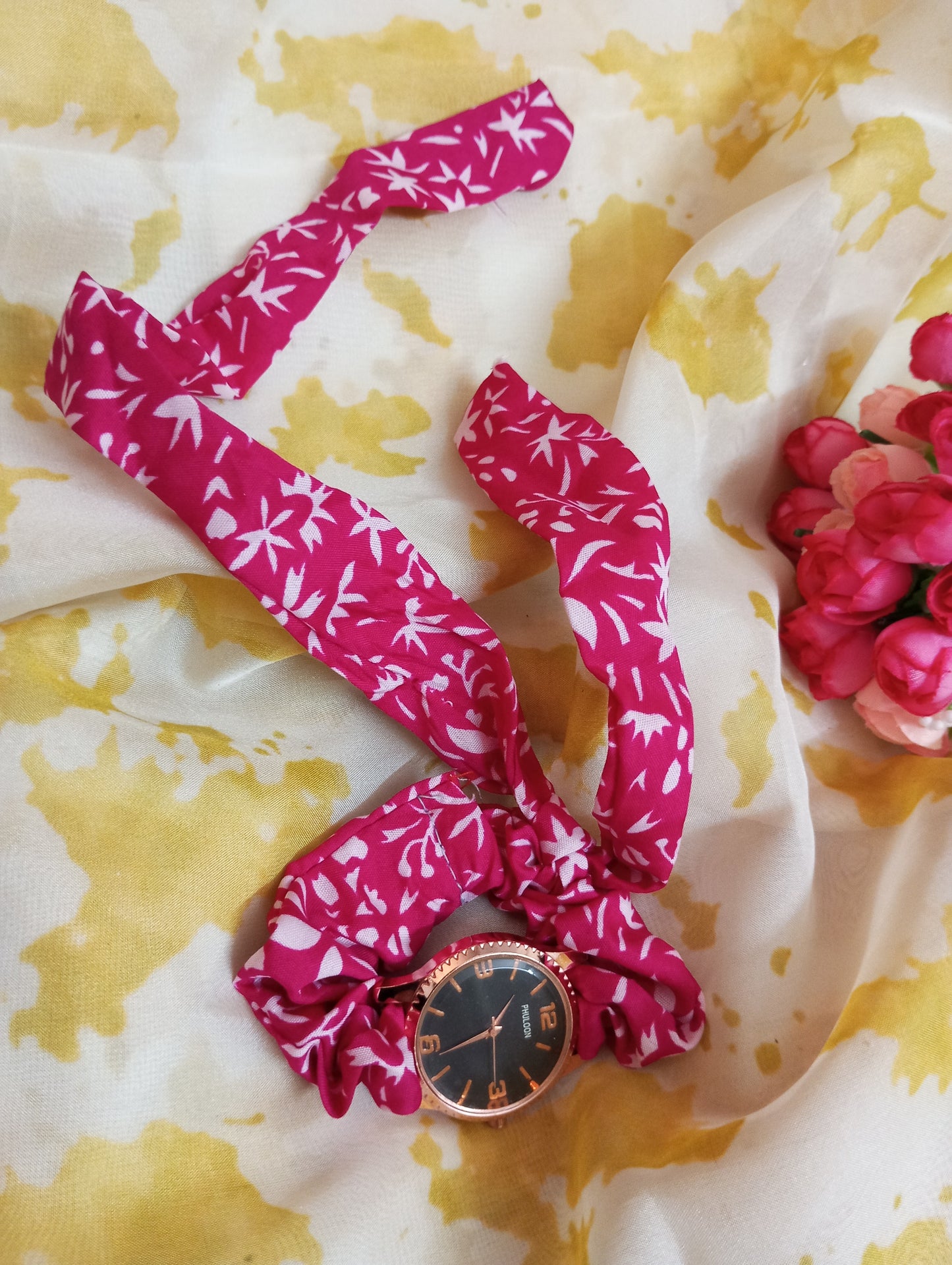Ribbon Watch- Pink and White