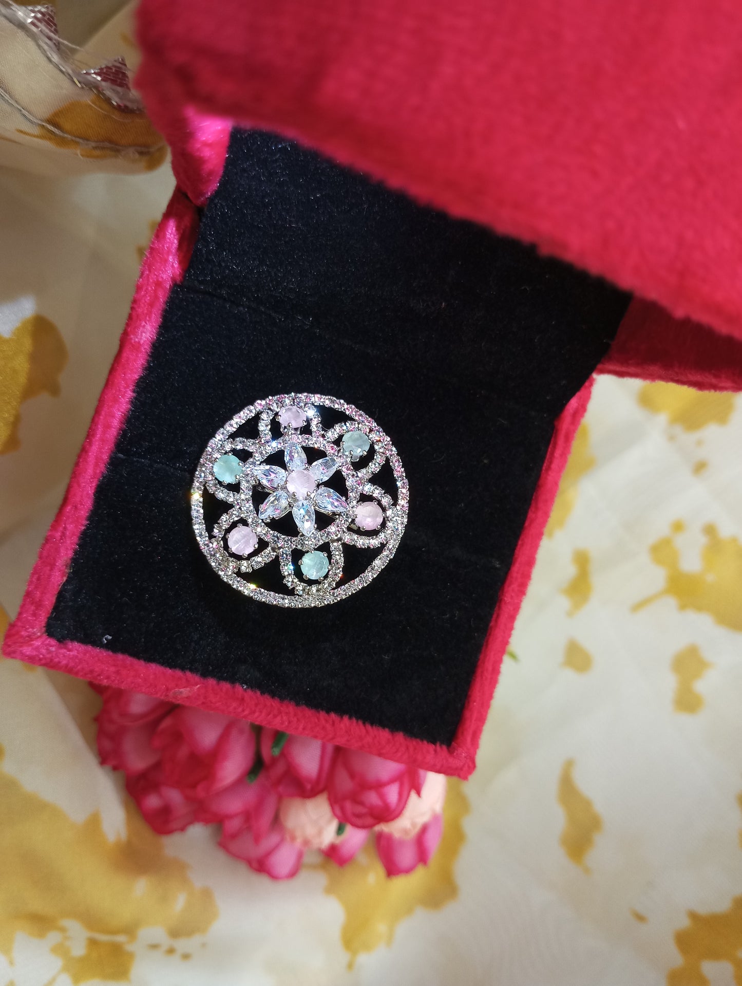 American Diamond Cocktail Ring v4
