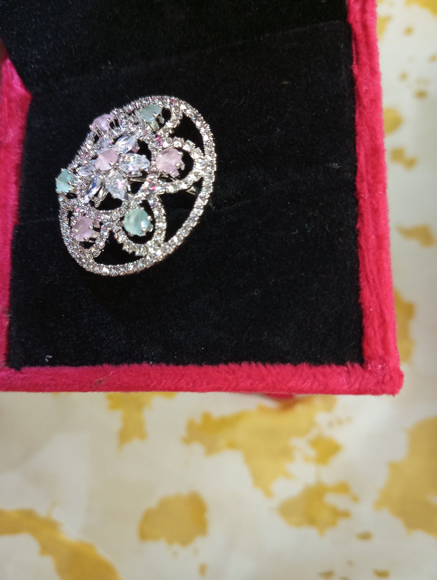 American Diamond Cocktail Ring v4
