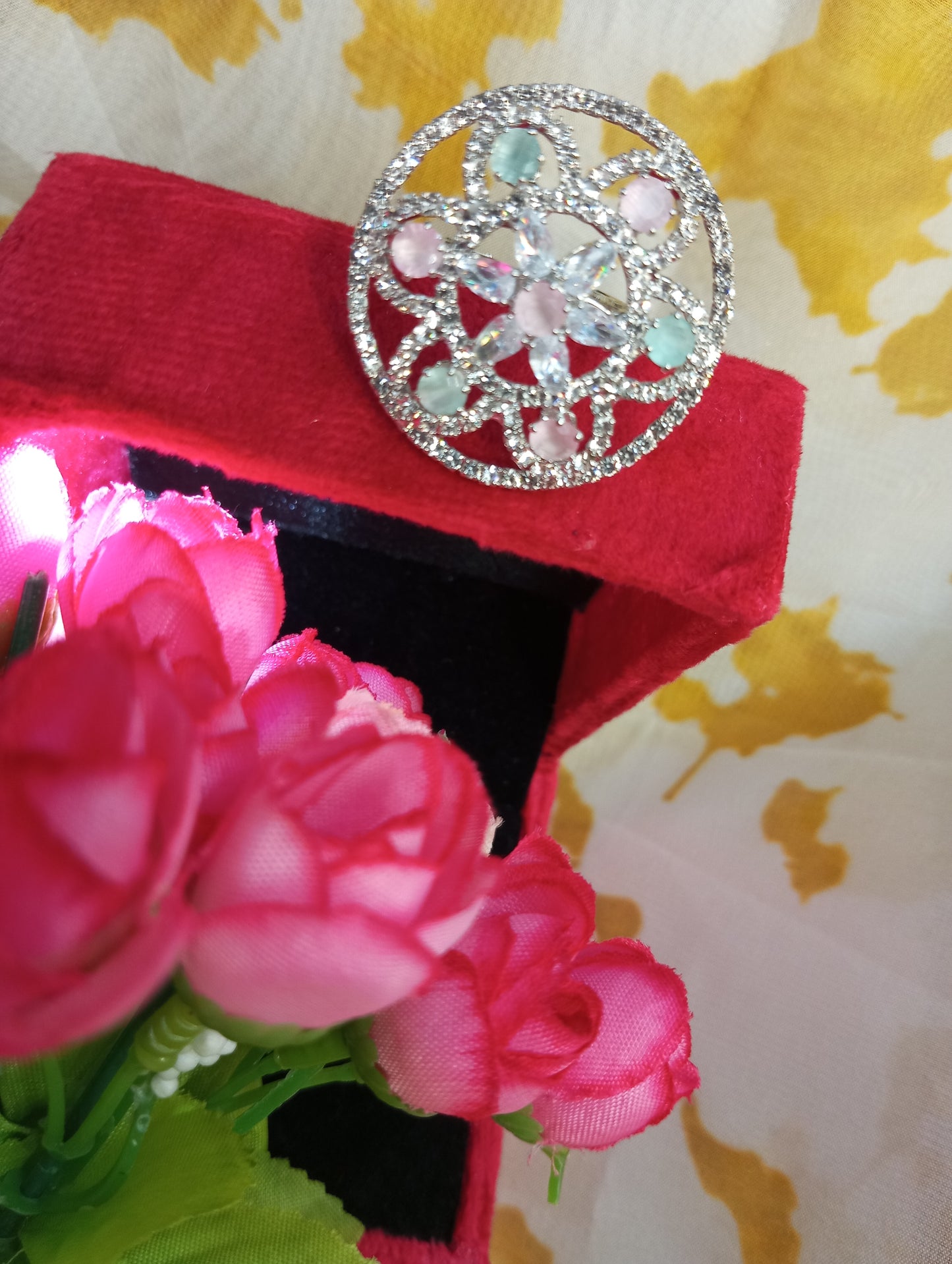American Diamond Cocktail Ring v4