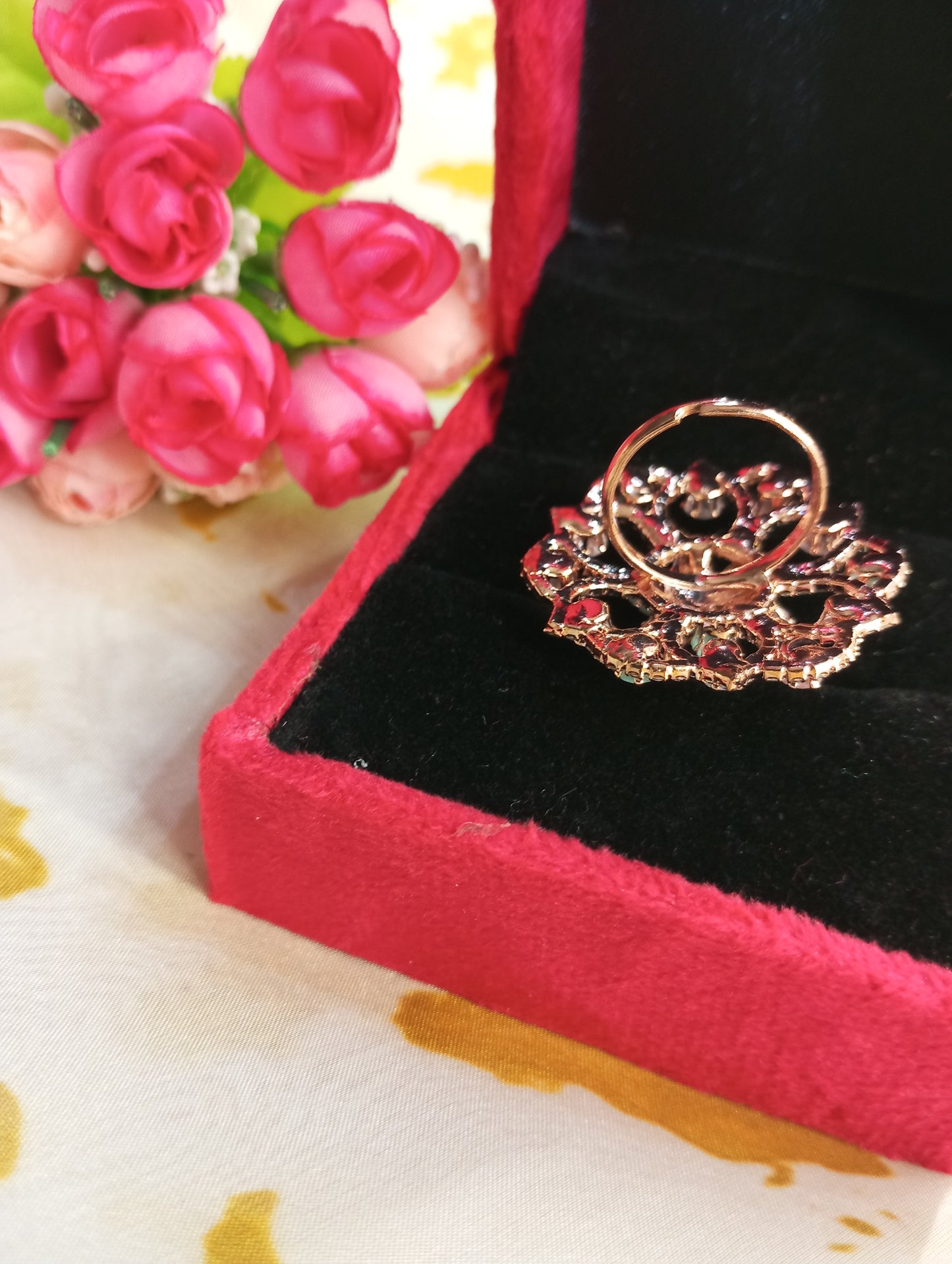 Adjustable American Diamond Cocktail Ring