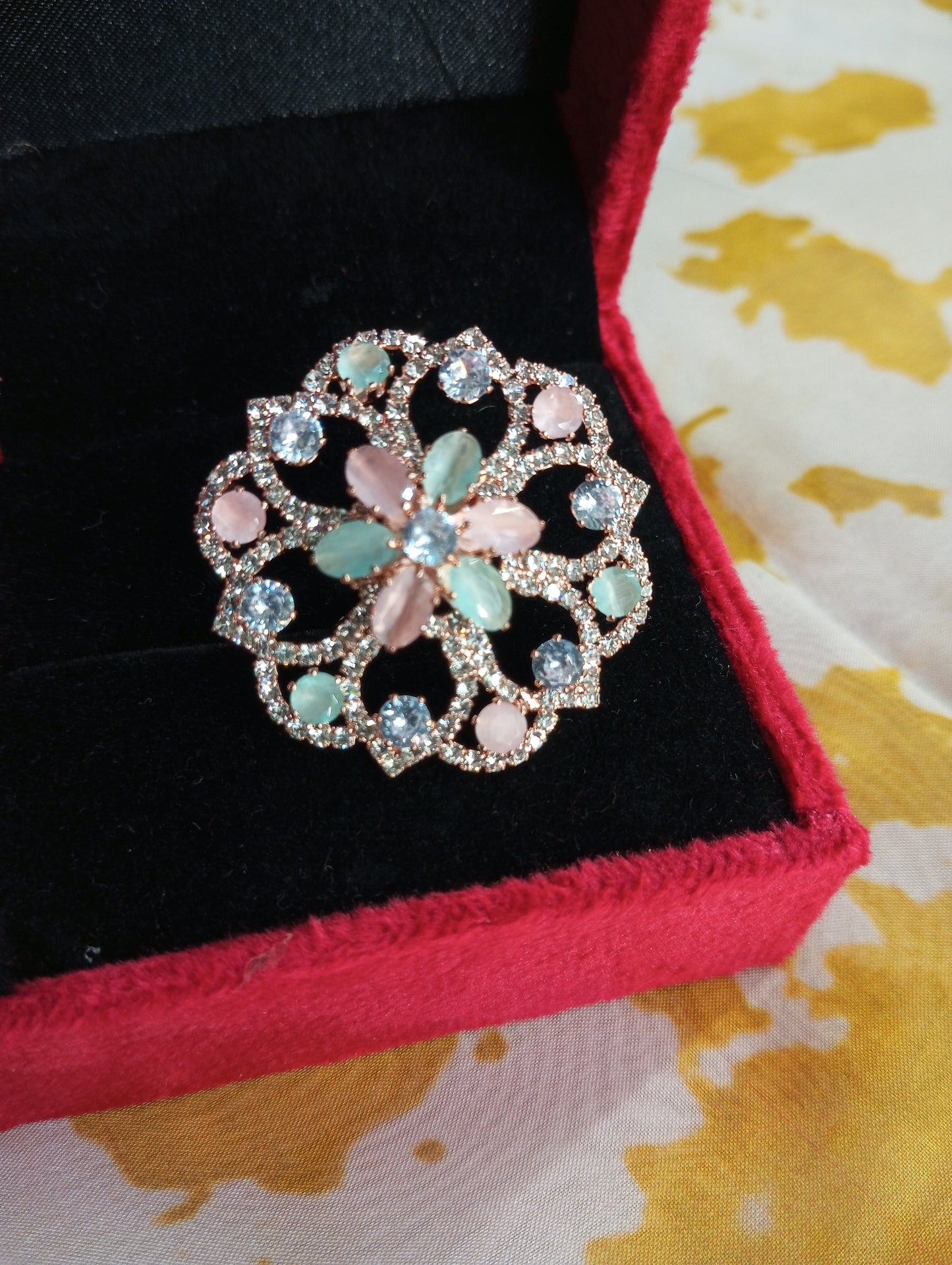 Adjustable American Diamond Cocktail Ring