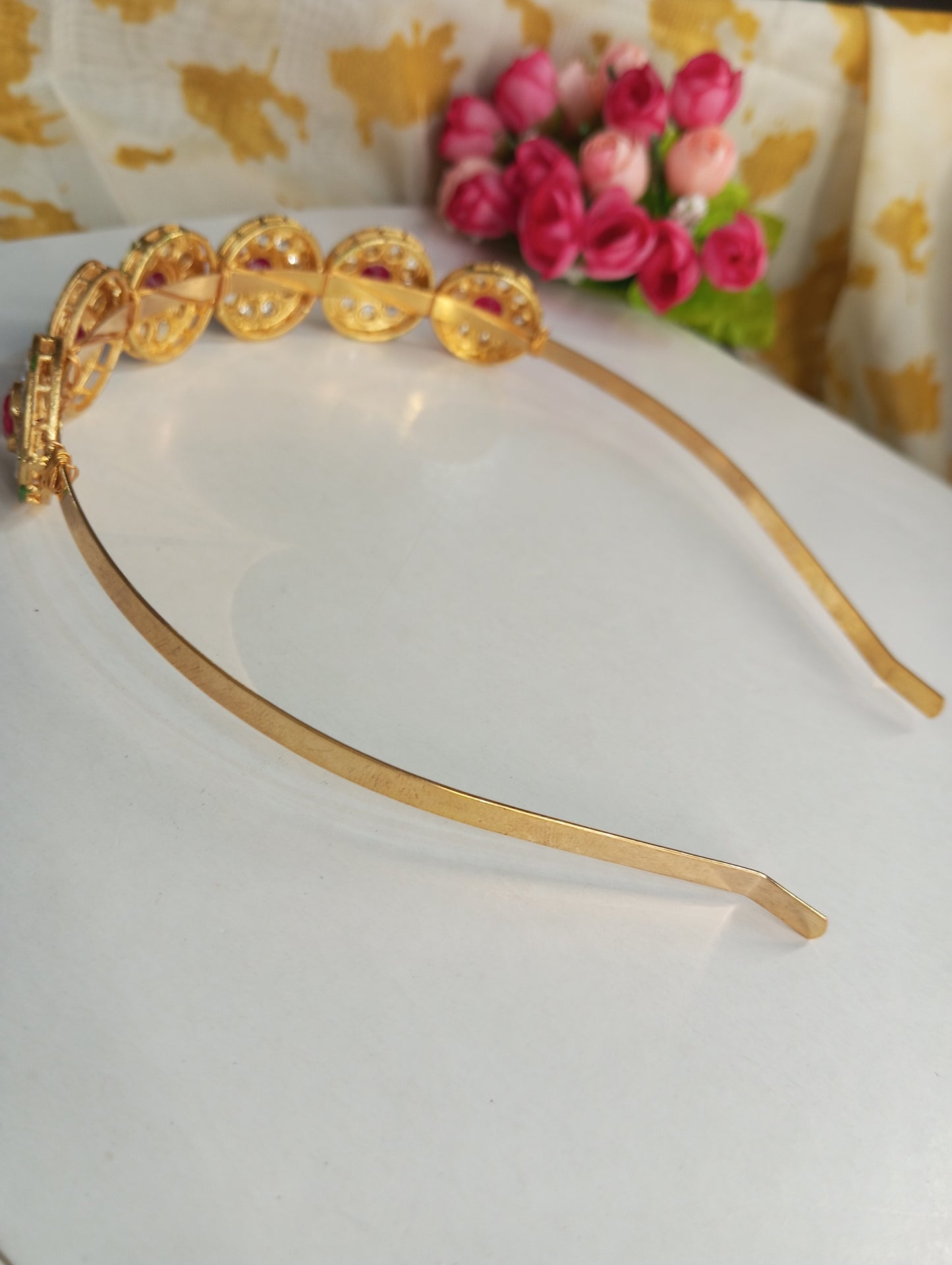 Mathapatti Headband- Red and Green
