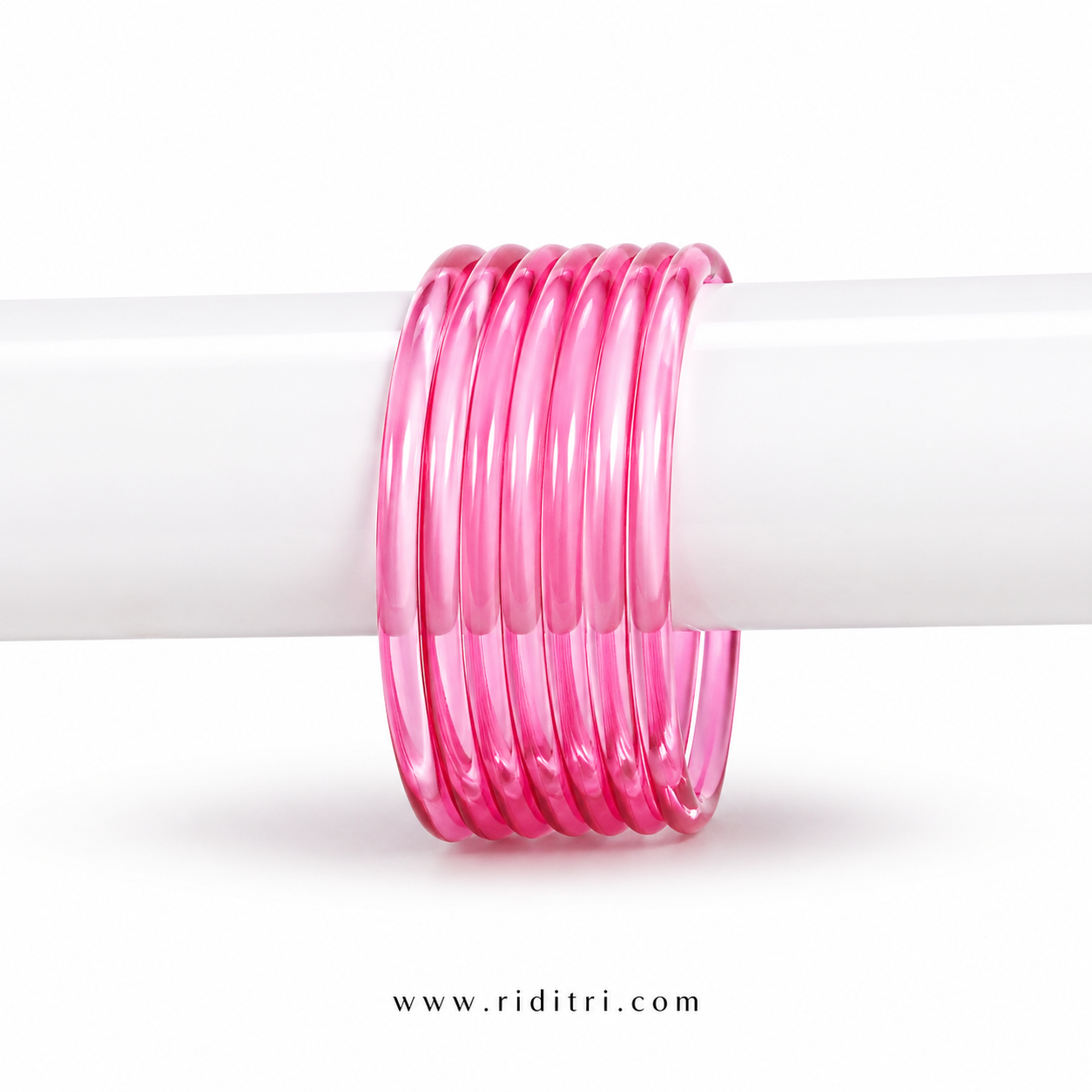 Viral Jelly Glass Bangles-Pink