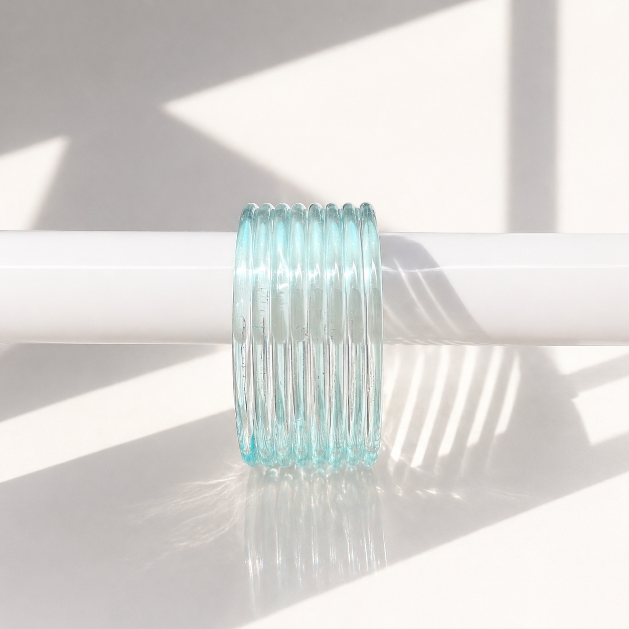 Viral Jelly Glass Bangles-Transparent Blue