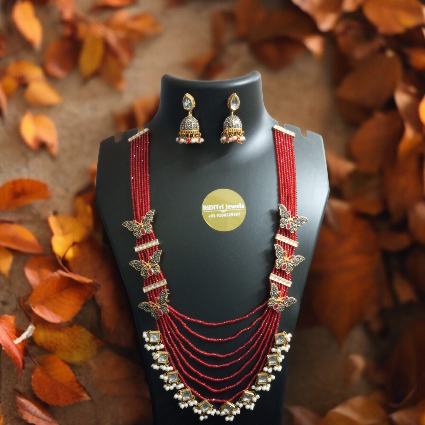 Krihara Red Necklace Set