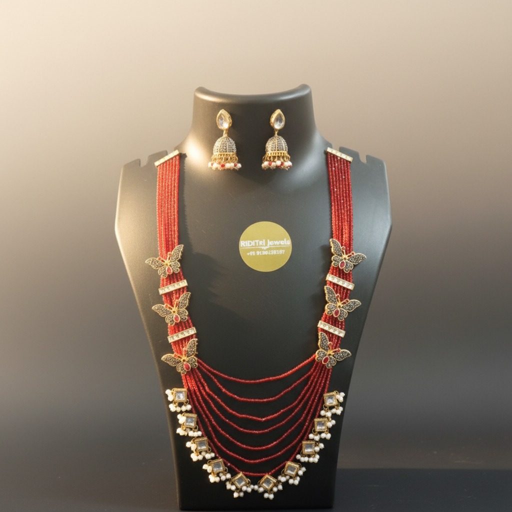 Krihara Red Necklace Set