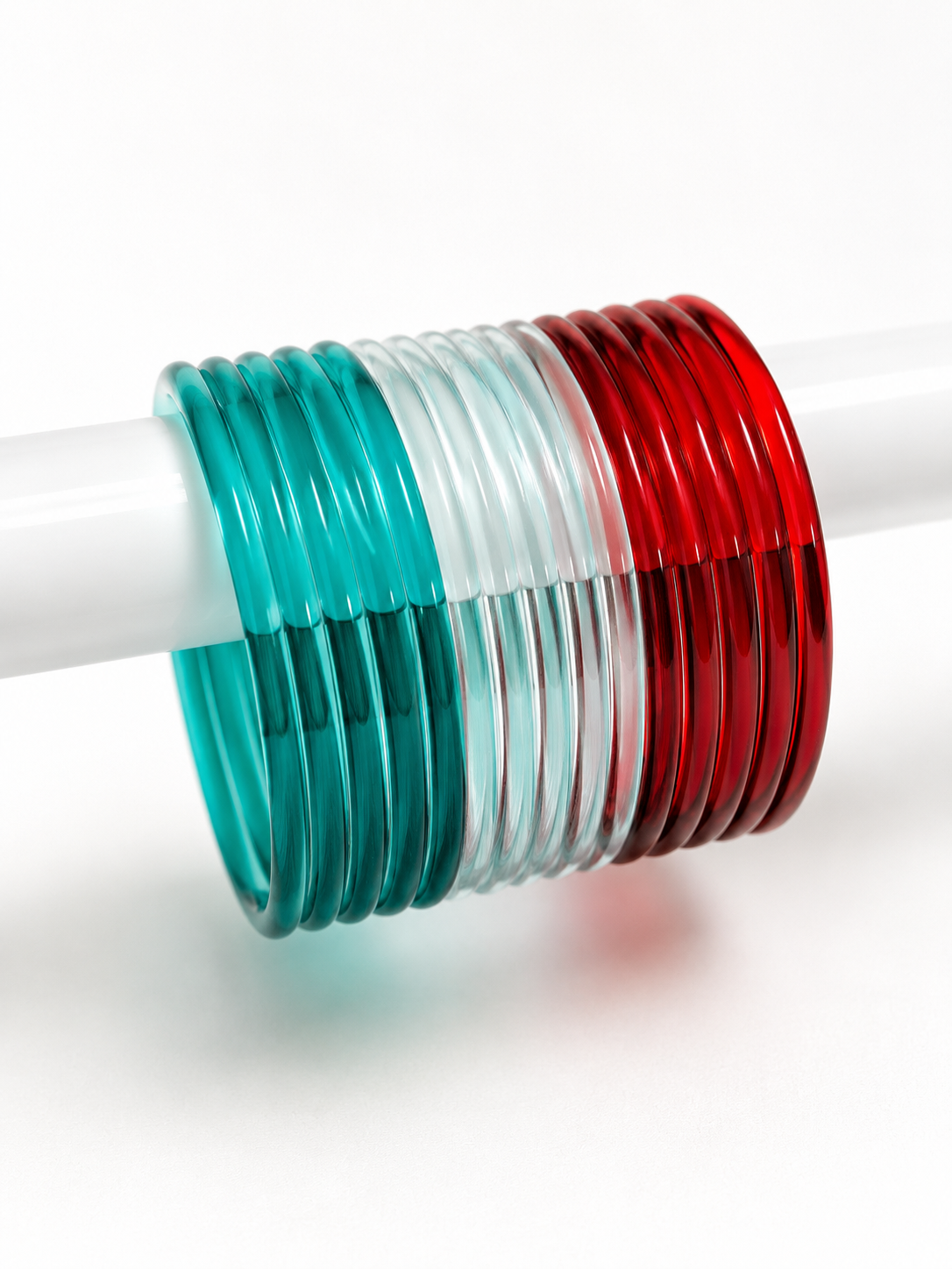 Viral Jelly Glass Bangles-Blue Red Set