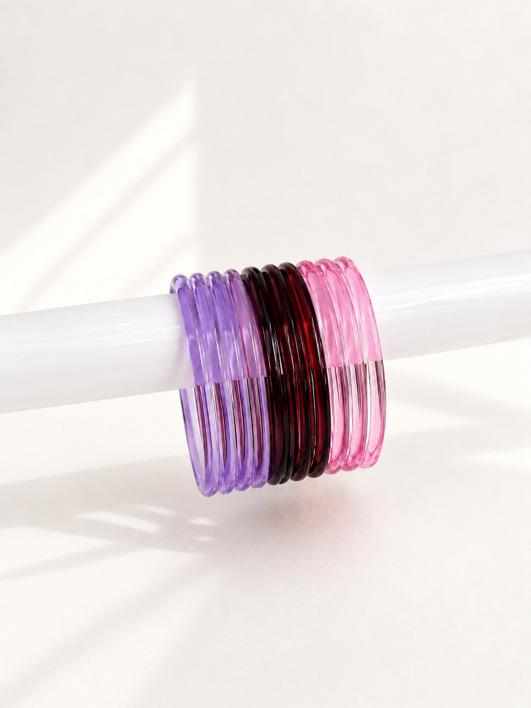 Viral Jelly Glass Bangles-Maroon Purple Set
