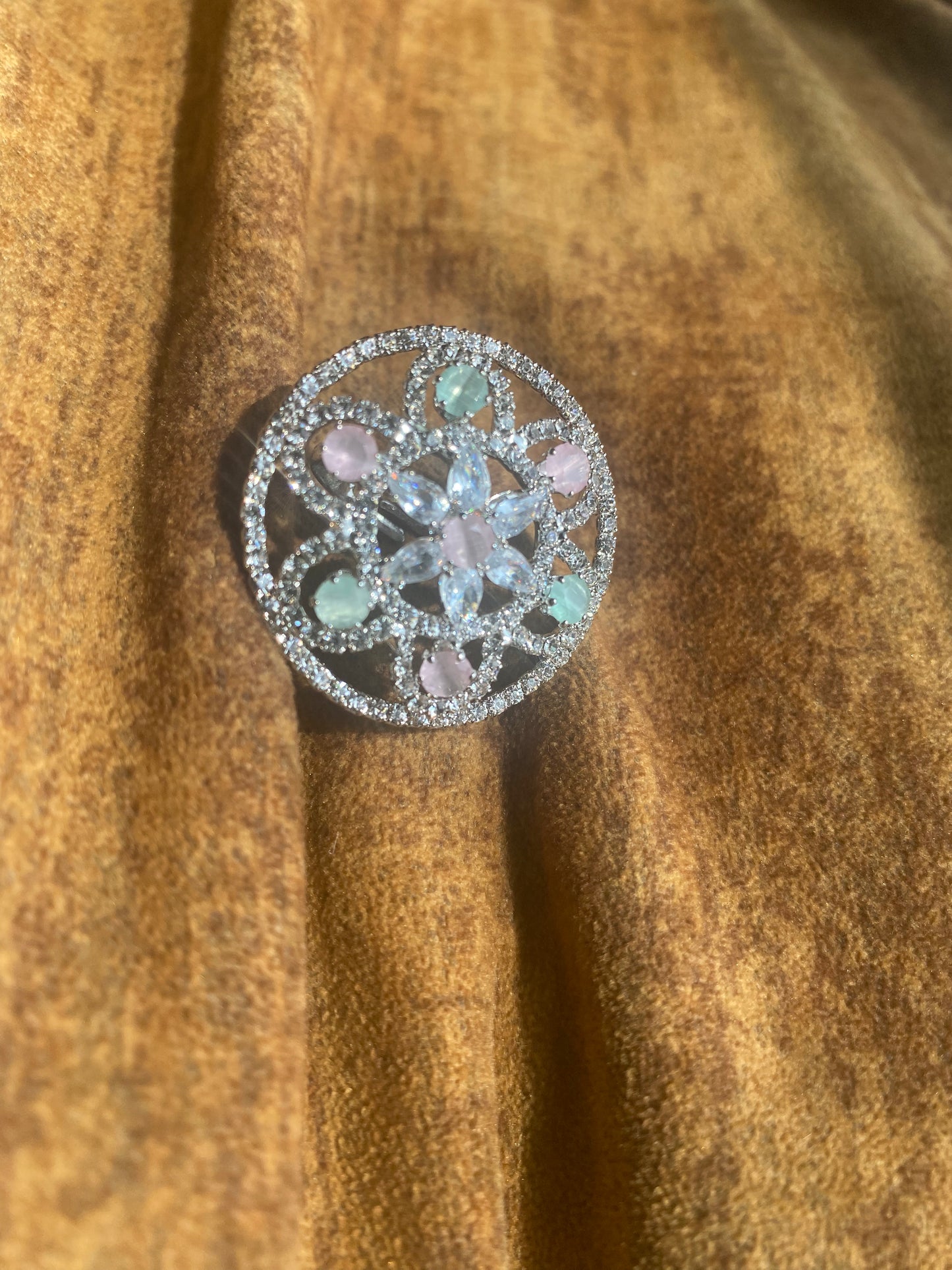 American Diamond Cocktail Ring v4