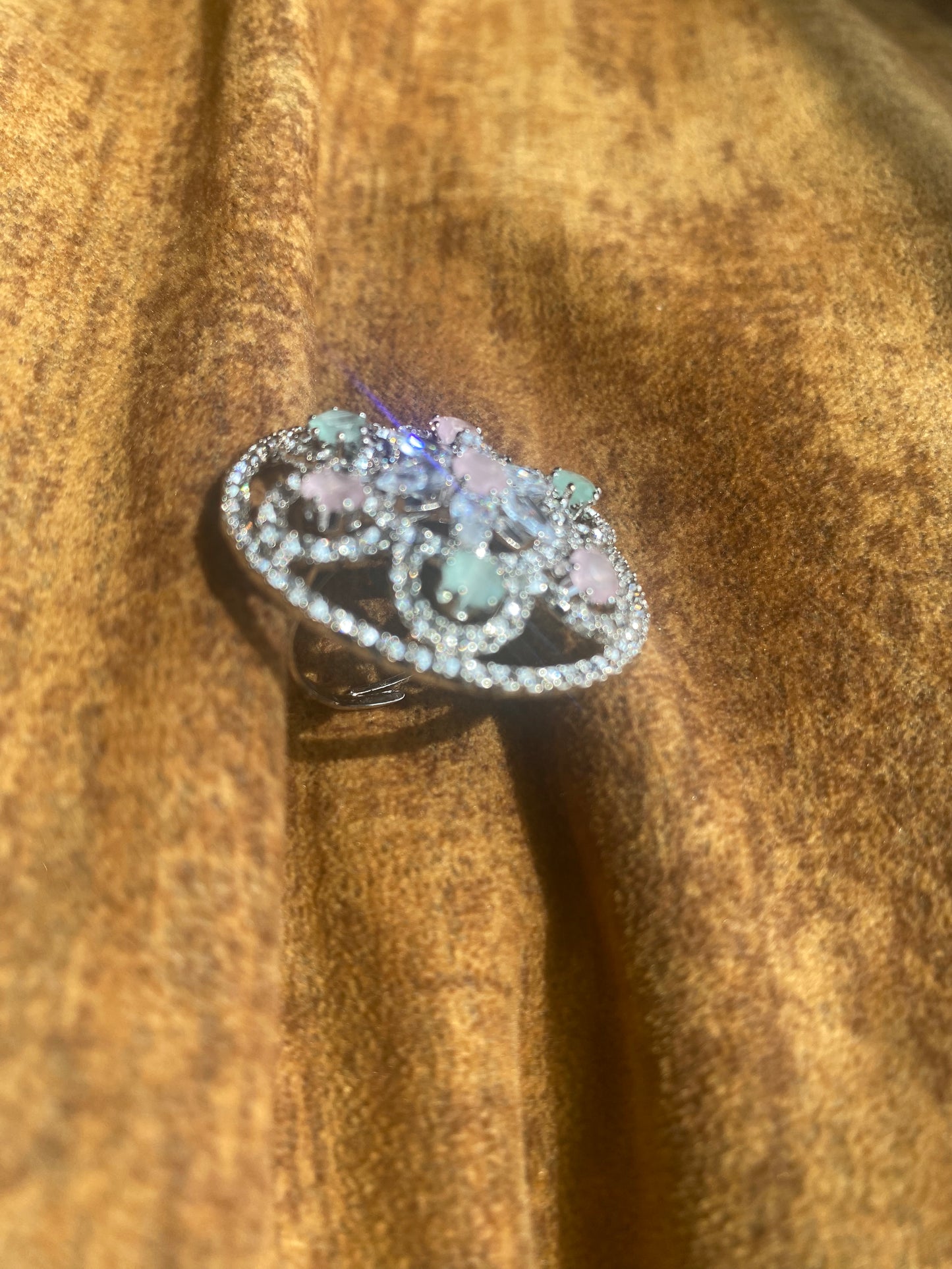 American Diamond Cocktail Ring v4