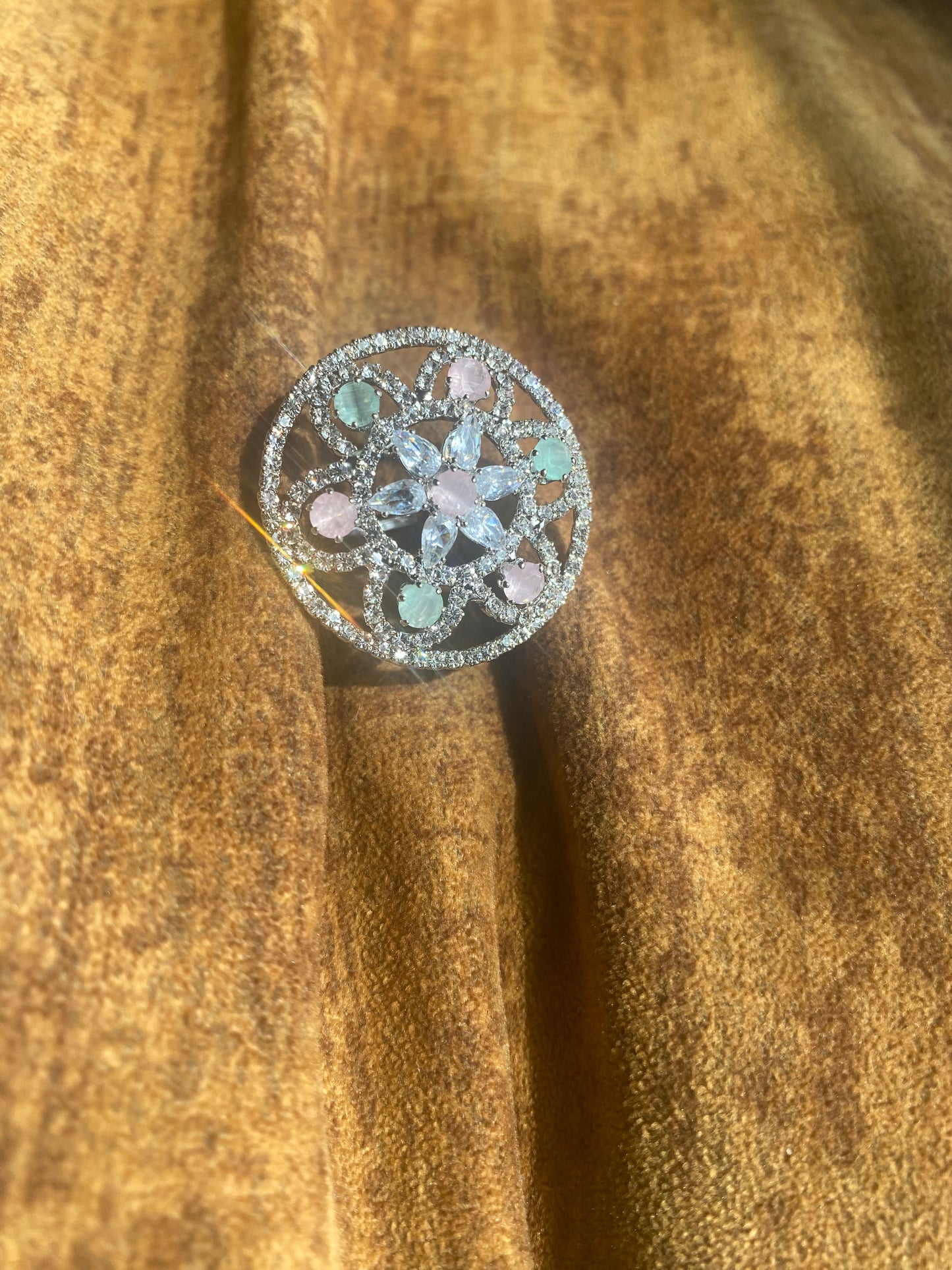American Diamond Cocktail Ring v4