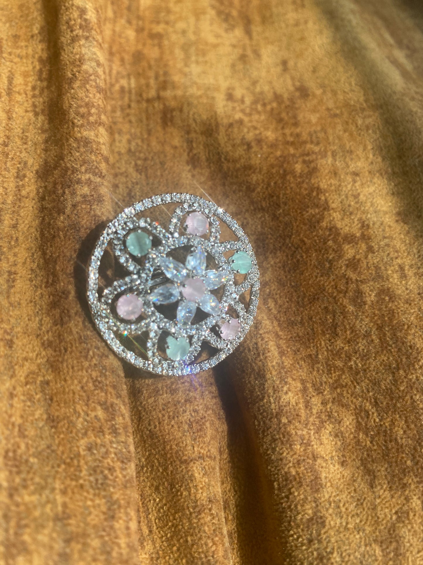 American Diamond Cocktail Ring v4