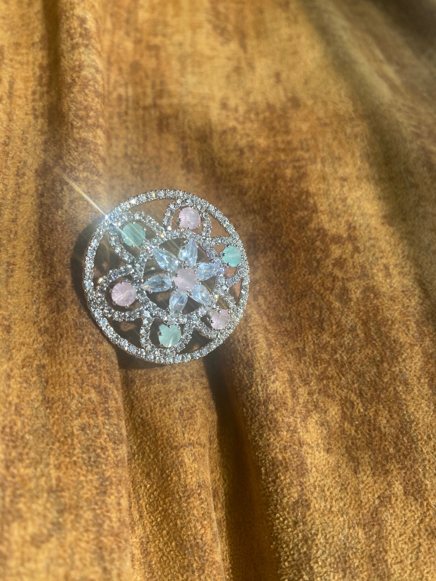 American Diamond Cocktail Ring v4