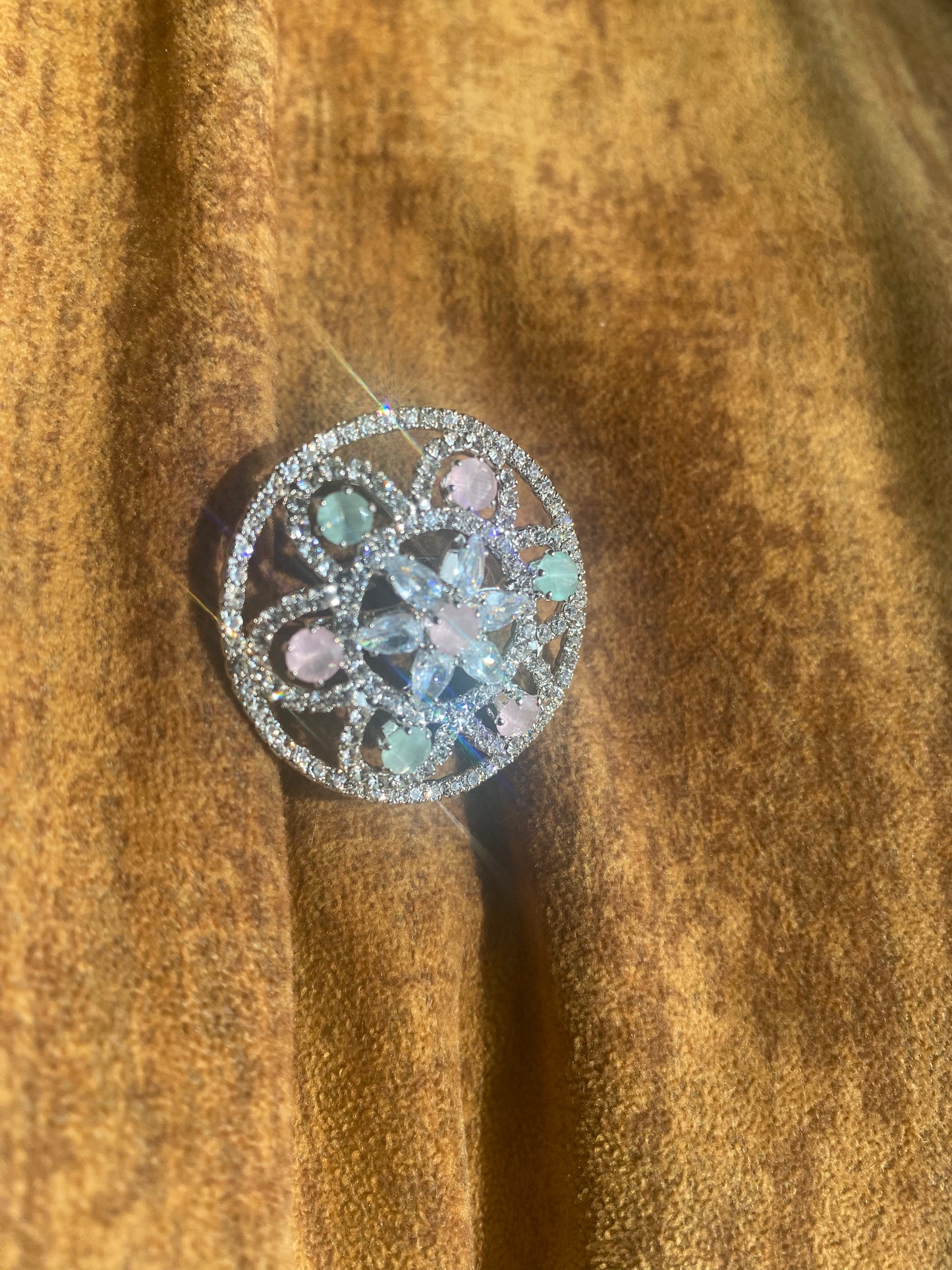 American Diamond Cocktail Ring v4
