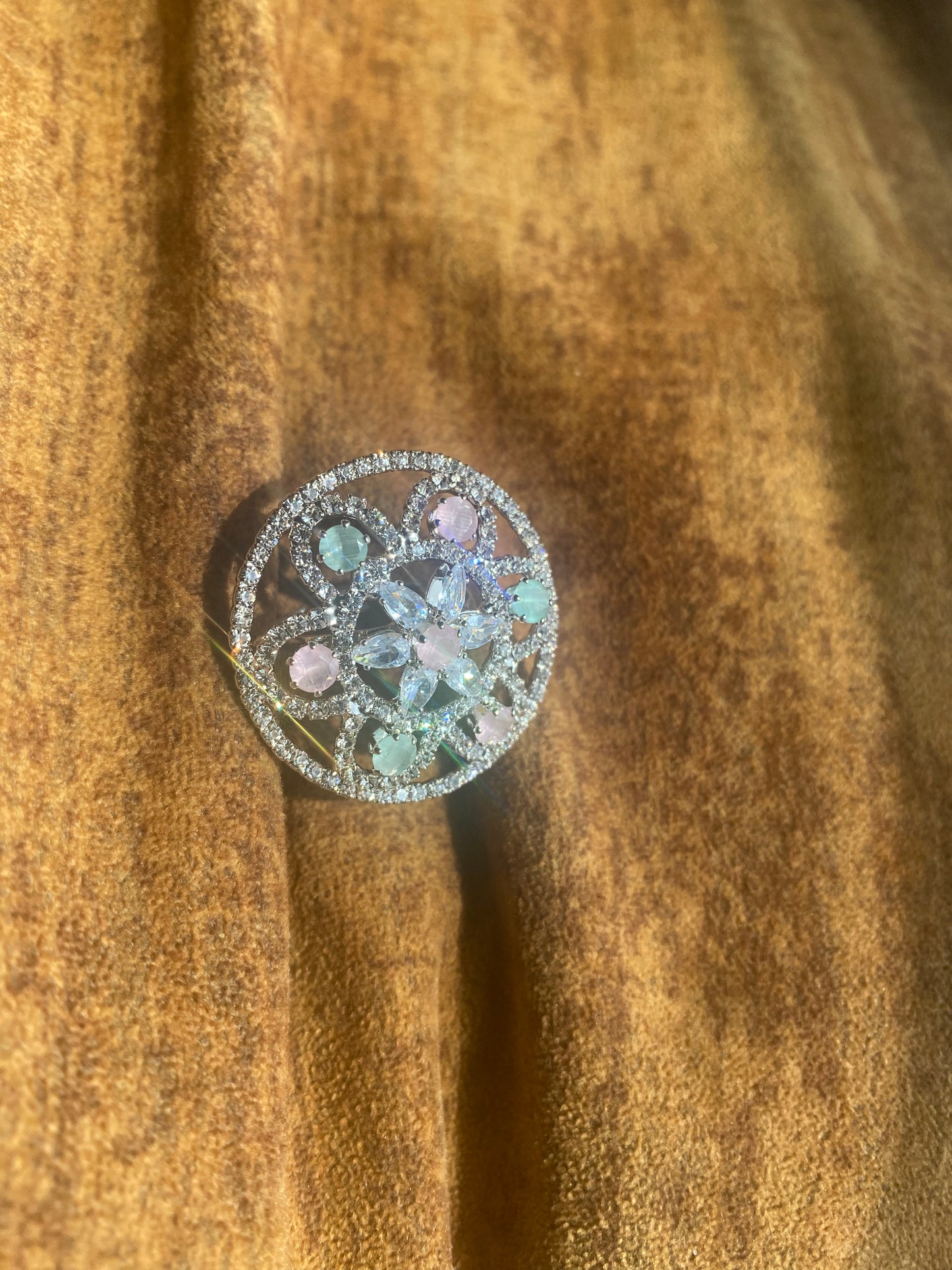 American Diamond Cocktail Ring v4