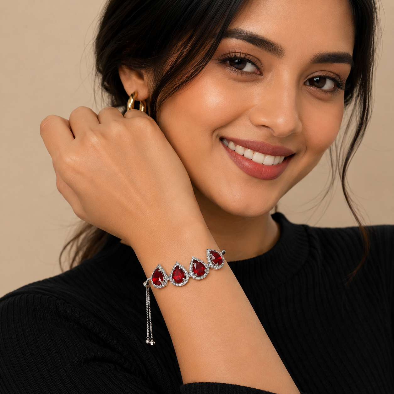 Red Nayana Adjustable Bracelet