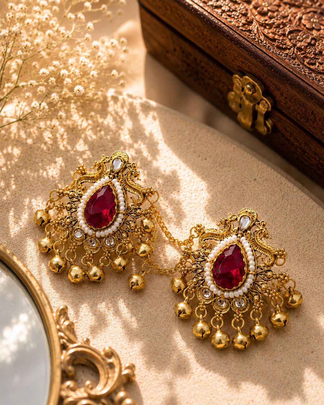 Adjustable Red Kashmiri Ghungroo Ring