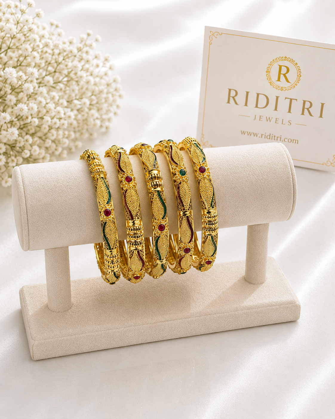 Swarna Aura Gold Plated Bangles Set