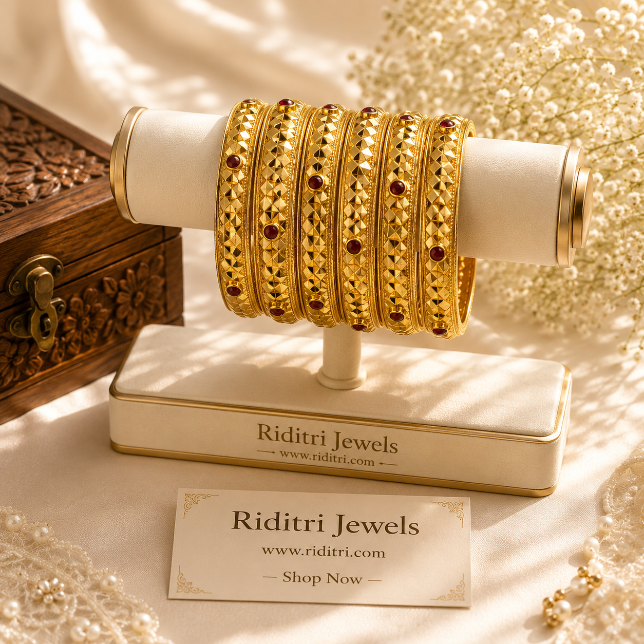 Noriyat Gold Plated Bangles Set