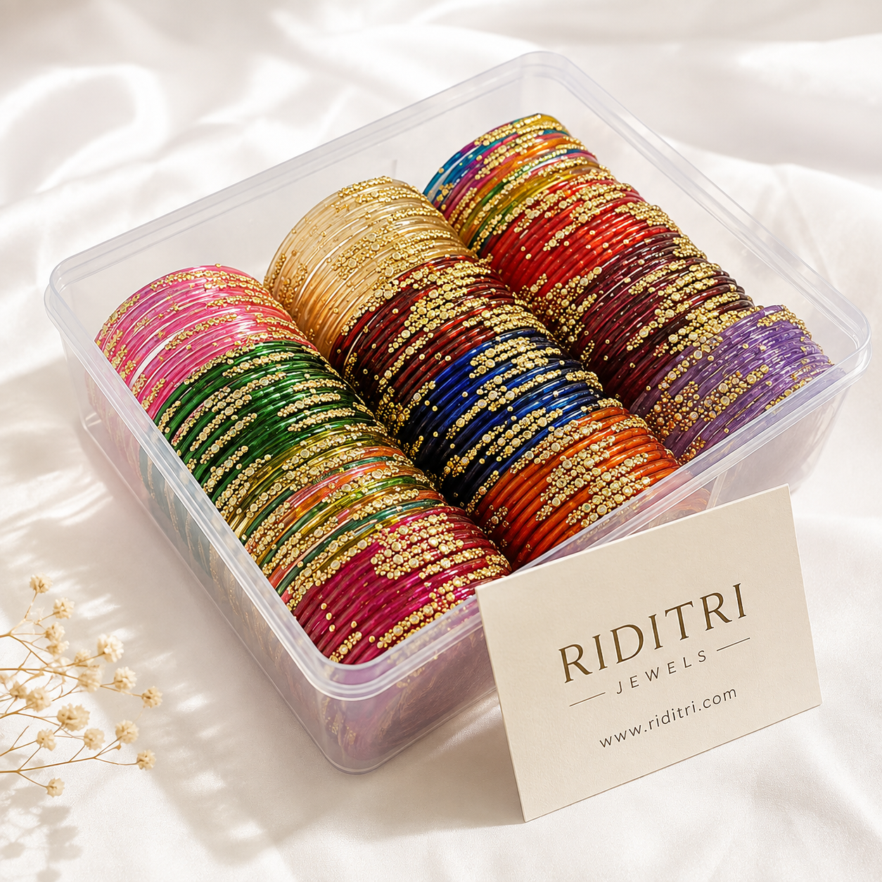 Viral Jelly Glass Kundan Stone Bangles- 12 colors