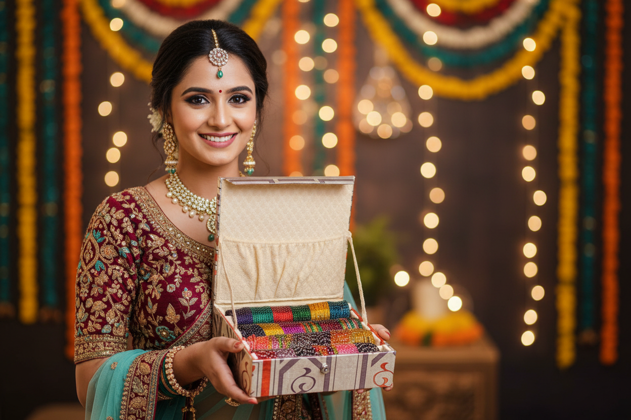 Raindrop Glass Bangles Box