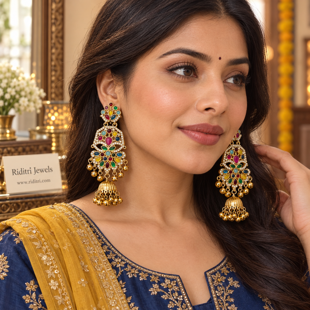 Viral AD Multicolor Kashmiri Ghungru Earrings