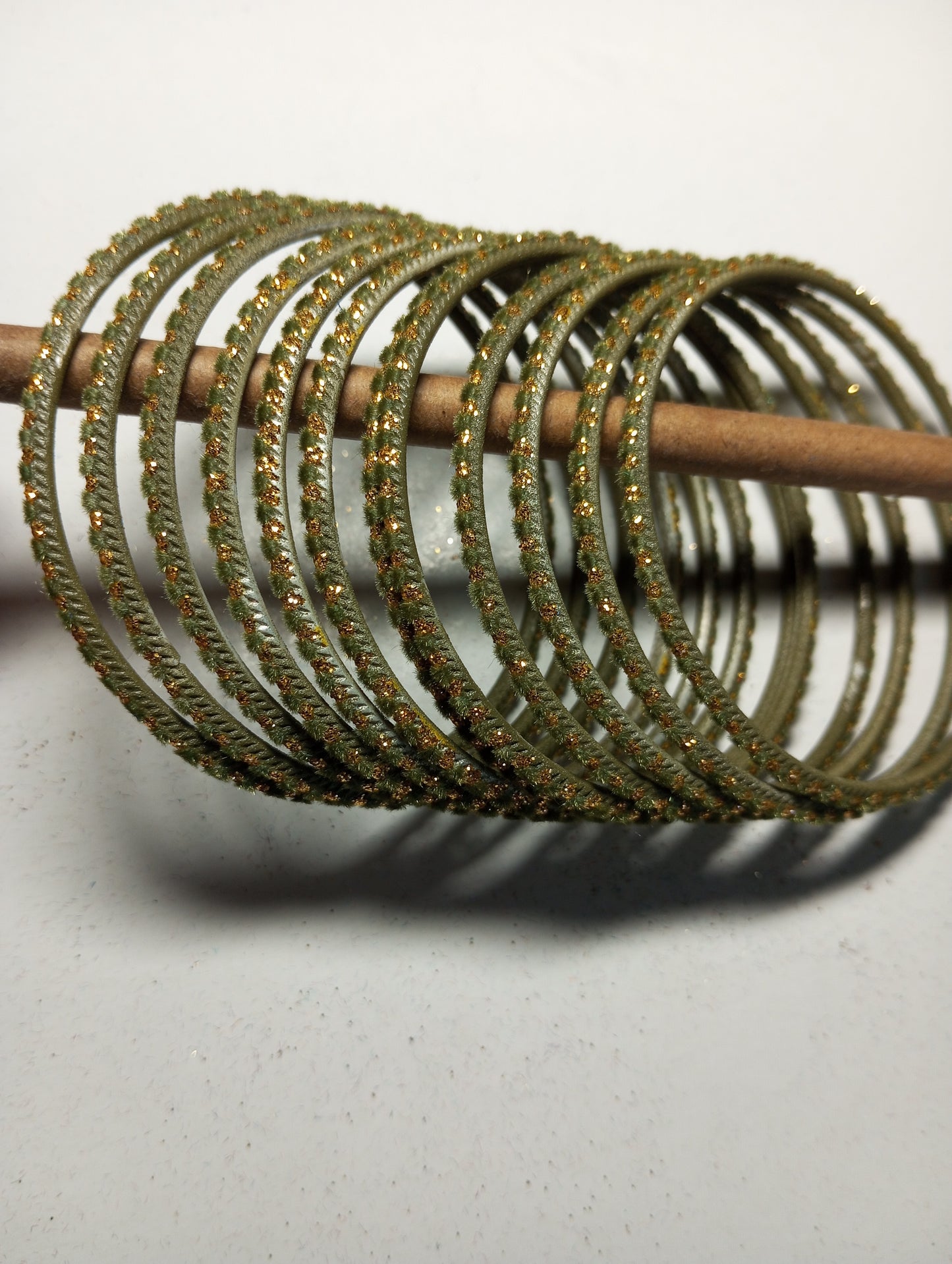 Velvet Bangles Olive Green and Wine Red