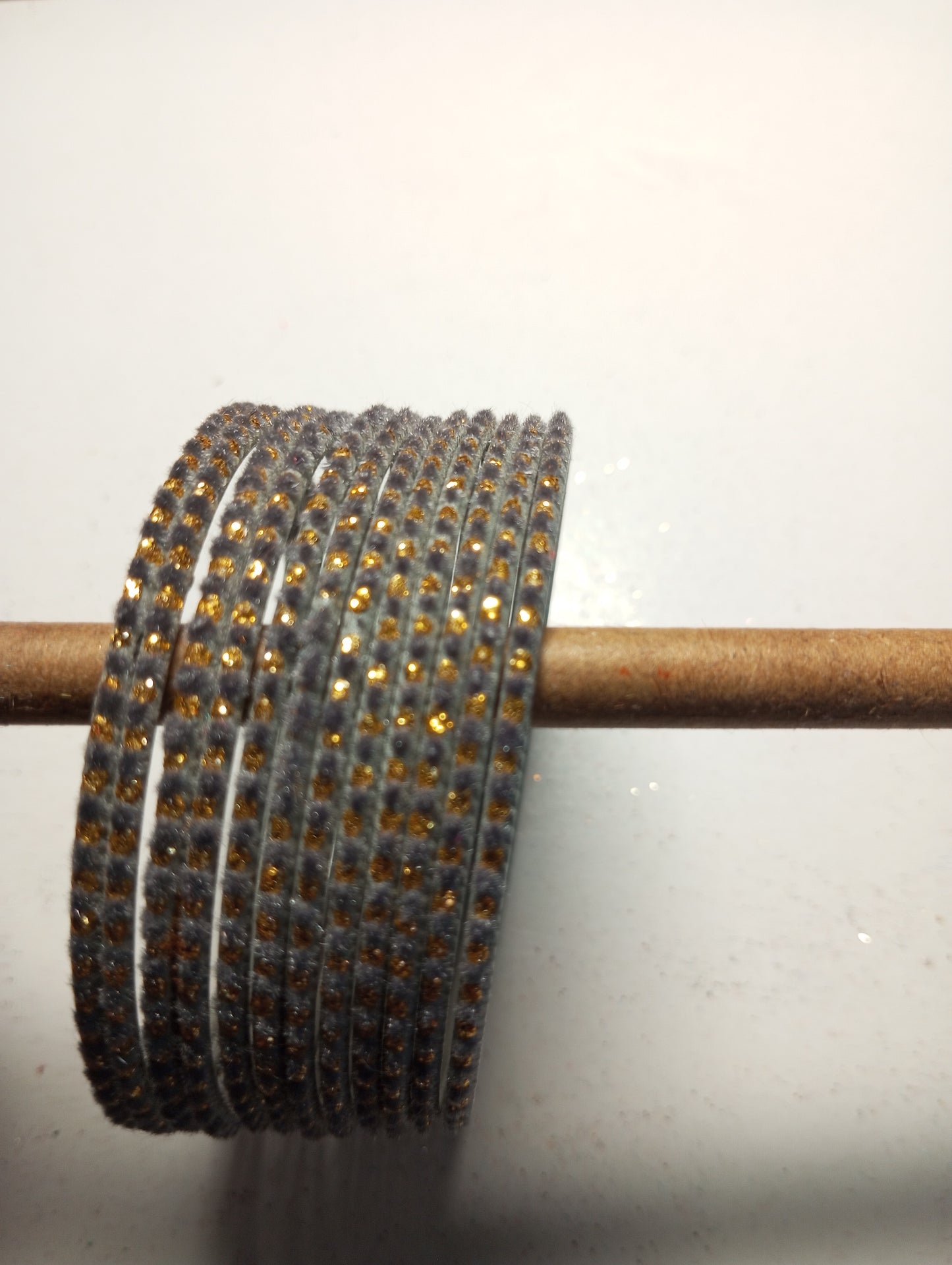 Velvet Bangles Dark Gray and Green