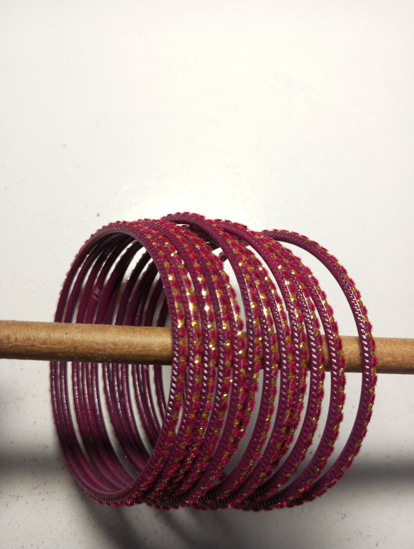 Velvet Bangles Maroon and Orange