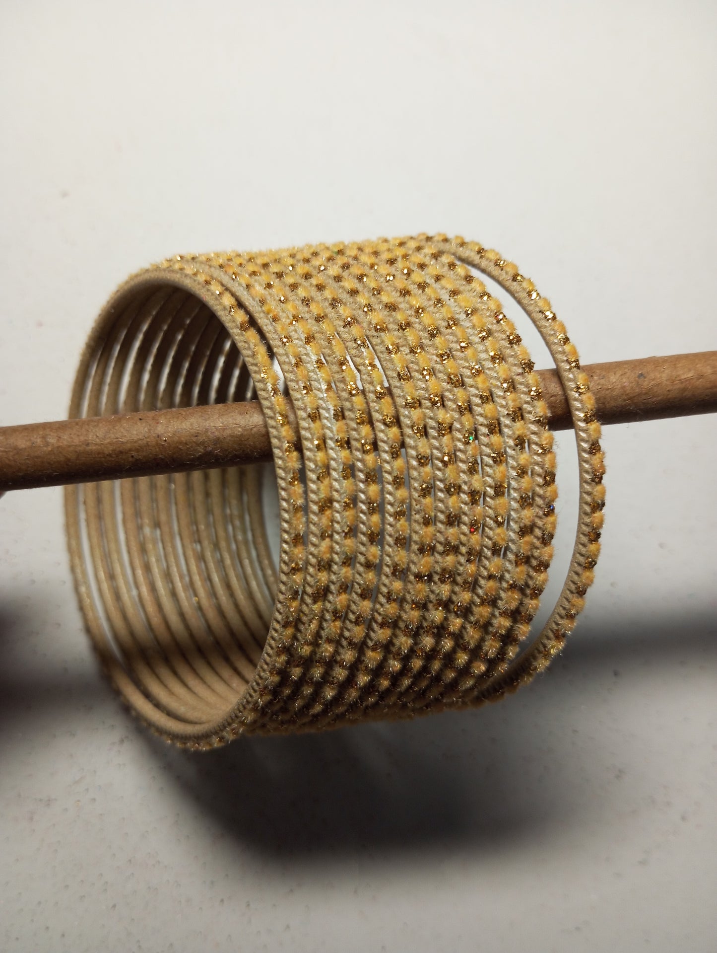 Velvet Bangles Dusty Yellow and Green