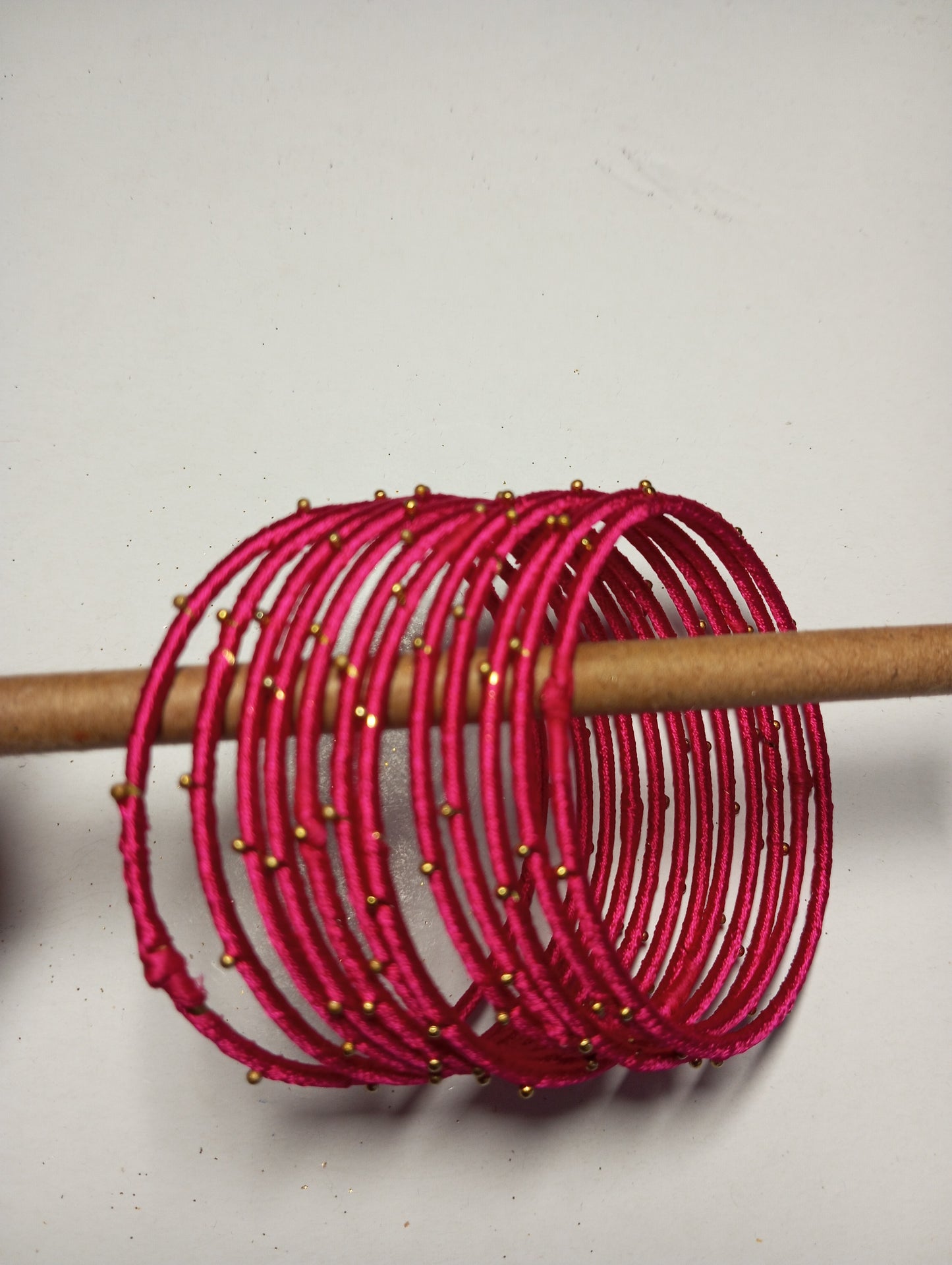 Thread Work Bangles- Pink