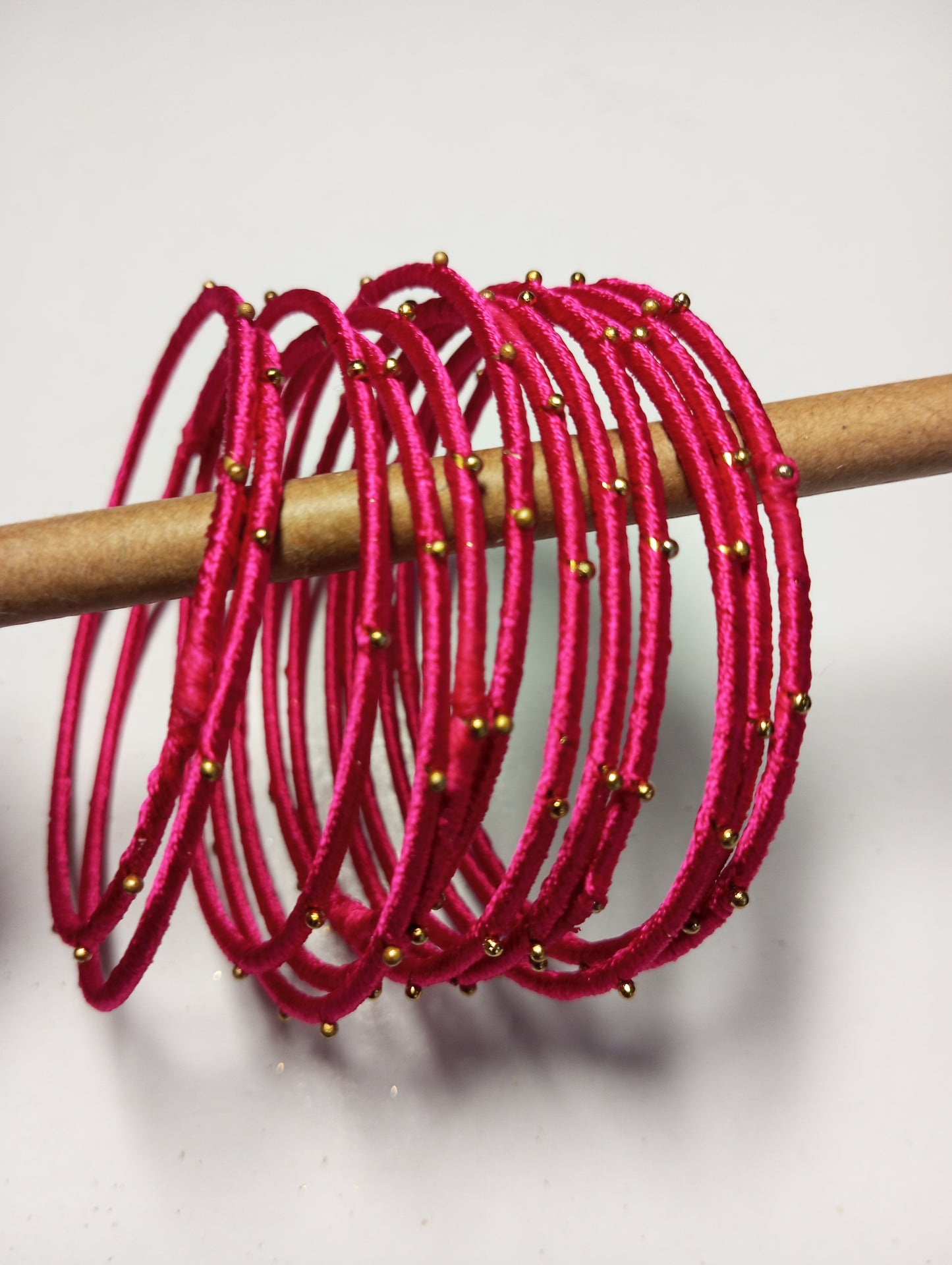 Thread Work Bangles- Pink