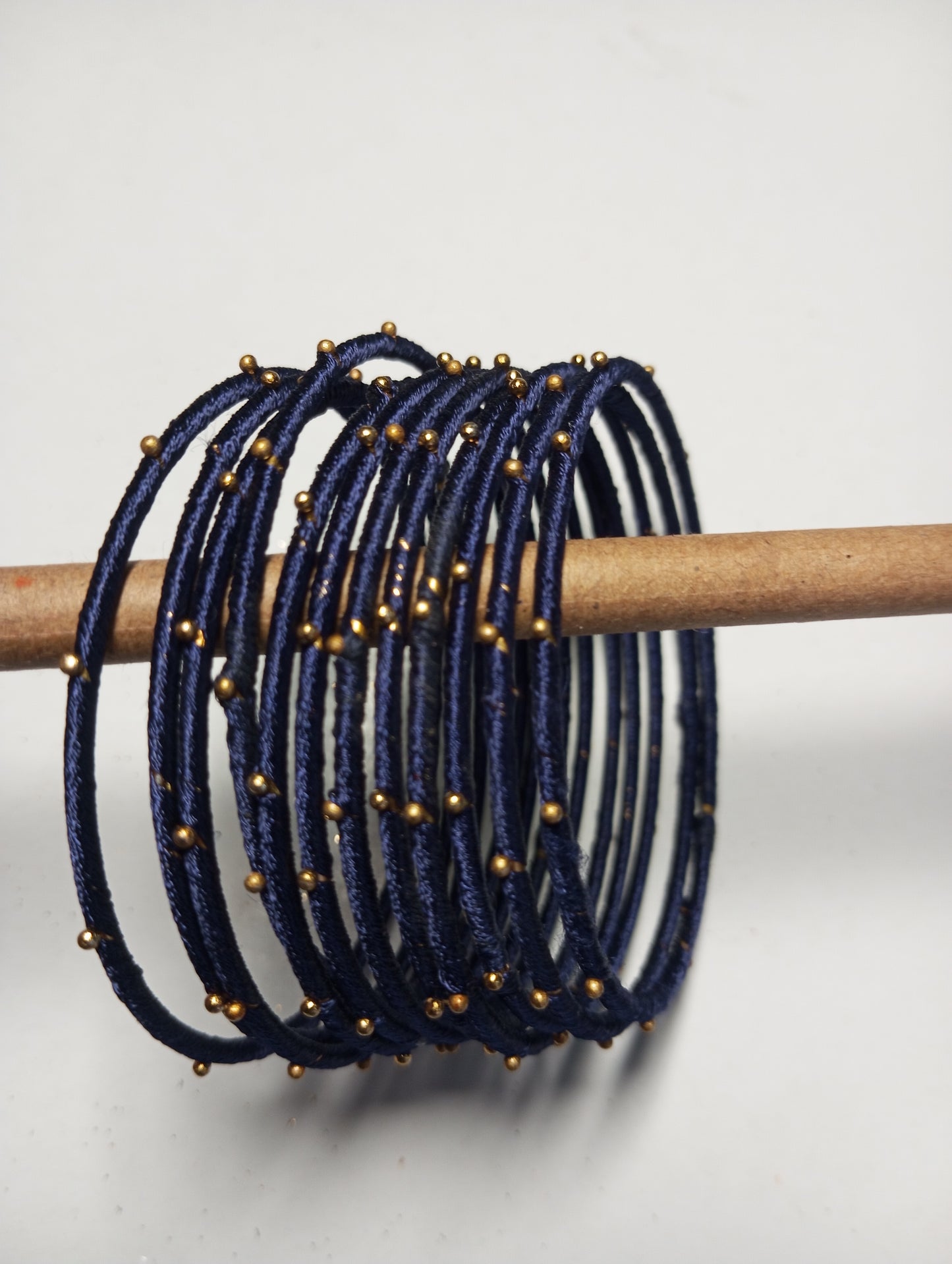 Thread Work Bangles- Navy Blue