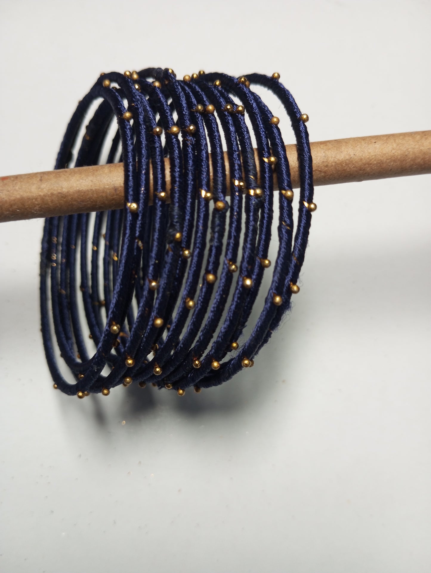 Thread Work Bangles- Navy Blue