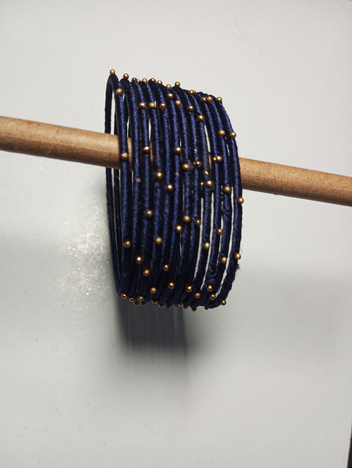 Thread Work Bangles- Navy Blue