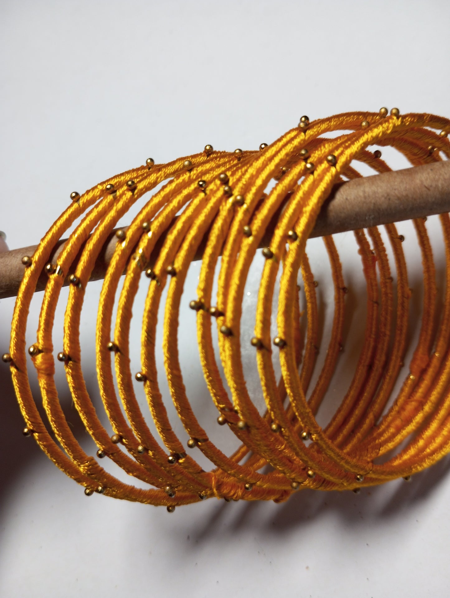 Thread Work Bangles- Mustard Yellow