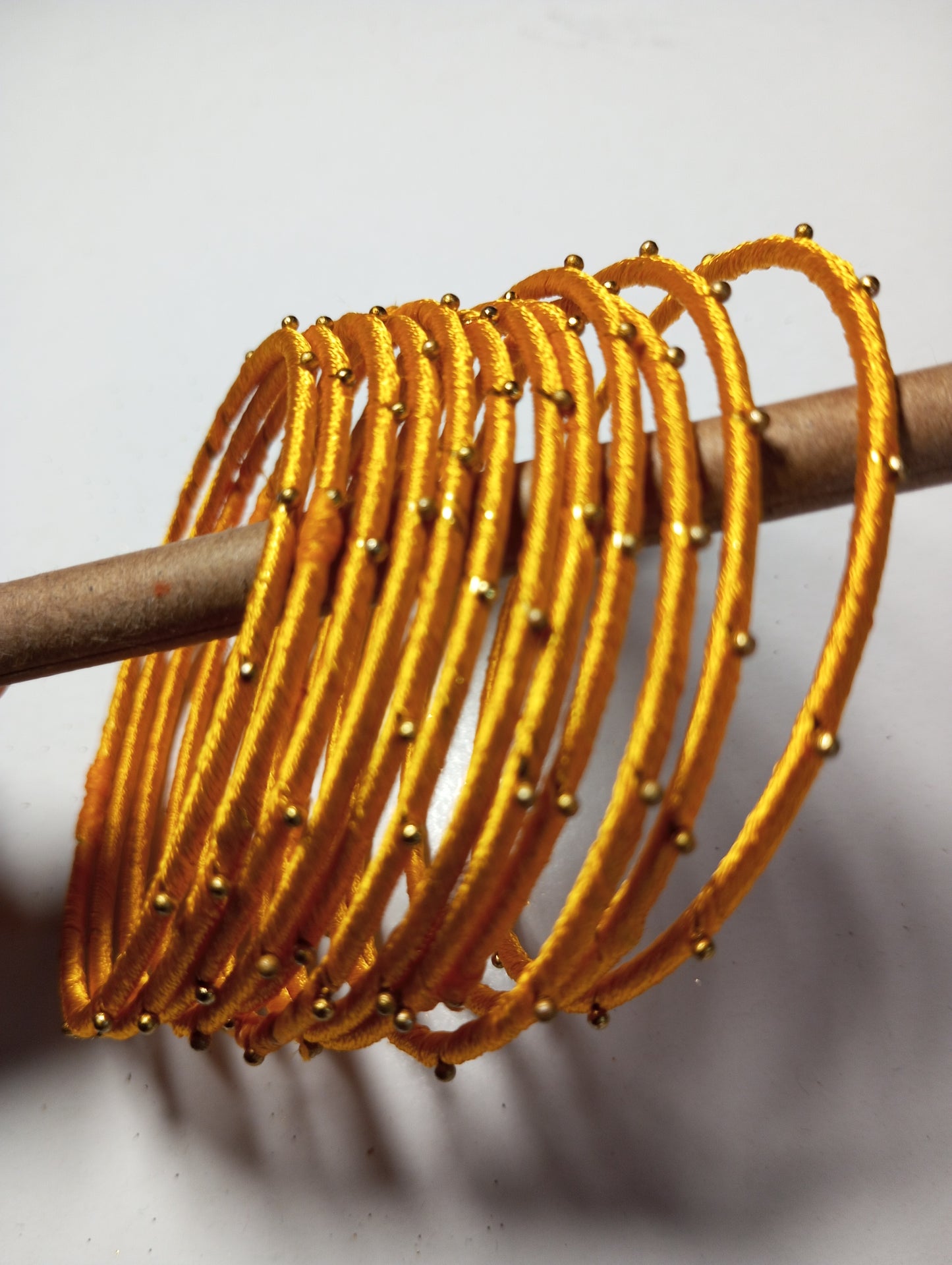 Thread Work Bangles- Mustard Yellow